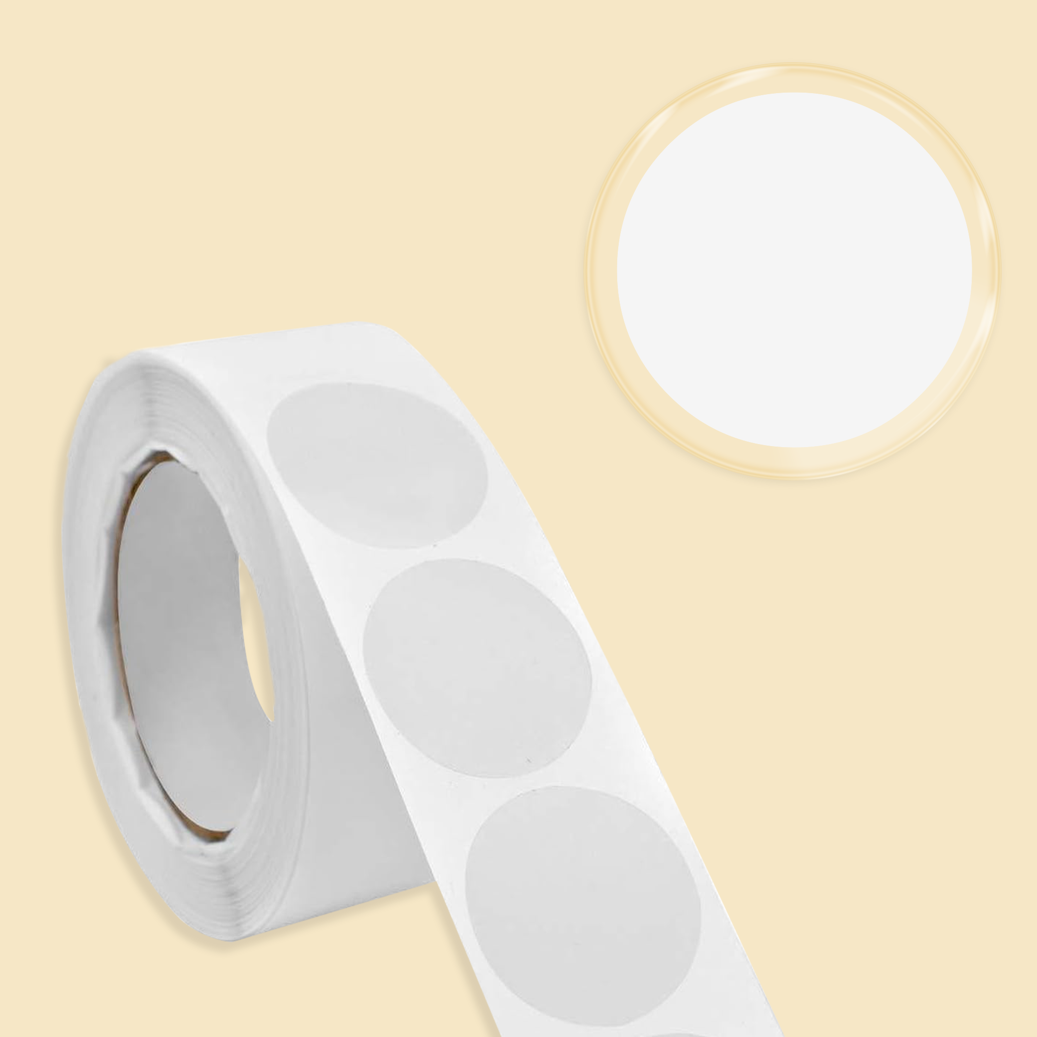 30mm Clear Circle Seals, 1000 labels per roll PDQ Label Printing Company