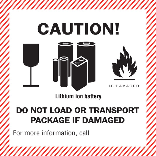 Lithium Battery Caution Labels (110mm x 120mm)