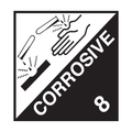 Corrosive 8 250mm (polyprop perm) 50 Labels Per Roll