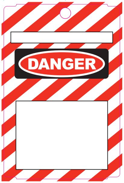 danger tags on a roll