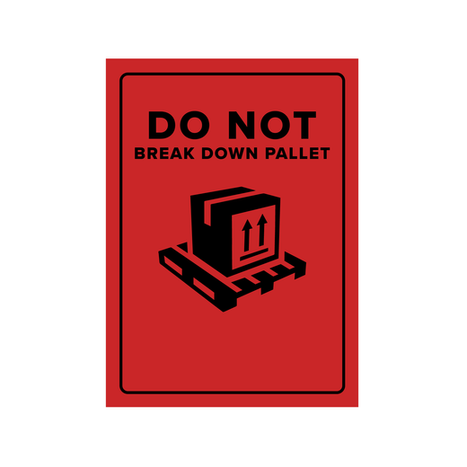 Do not break down pallet, 500 labels per roll