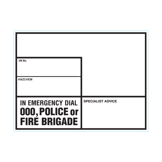 Emergency Information Panel EIP 300mm x 400mm, 50 labels per roll $3 per label