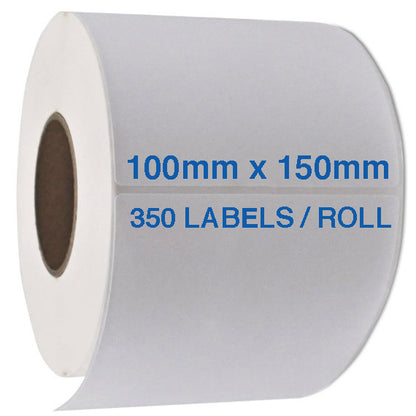 Direct Thermal Labels (White) 100x150mm 350/Roll Permanent Adhesive