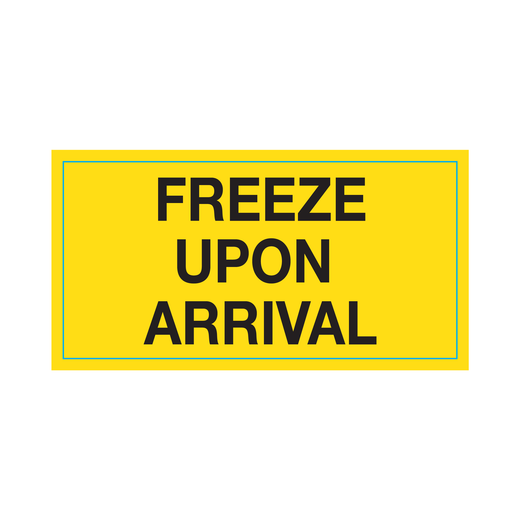 FREEZE UPON ARRIVAL Labels, 500 labels per roll