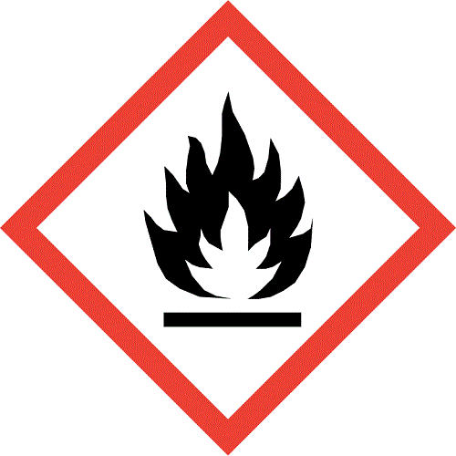 b. GHS 2 Flammable 100mm perm paper for warehouse and shipping use – PDQ Labels Australia