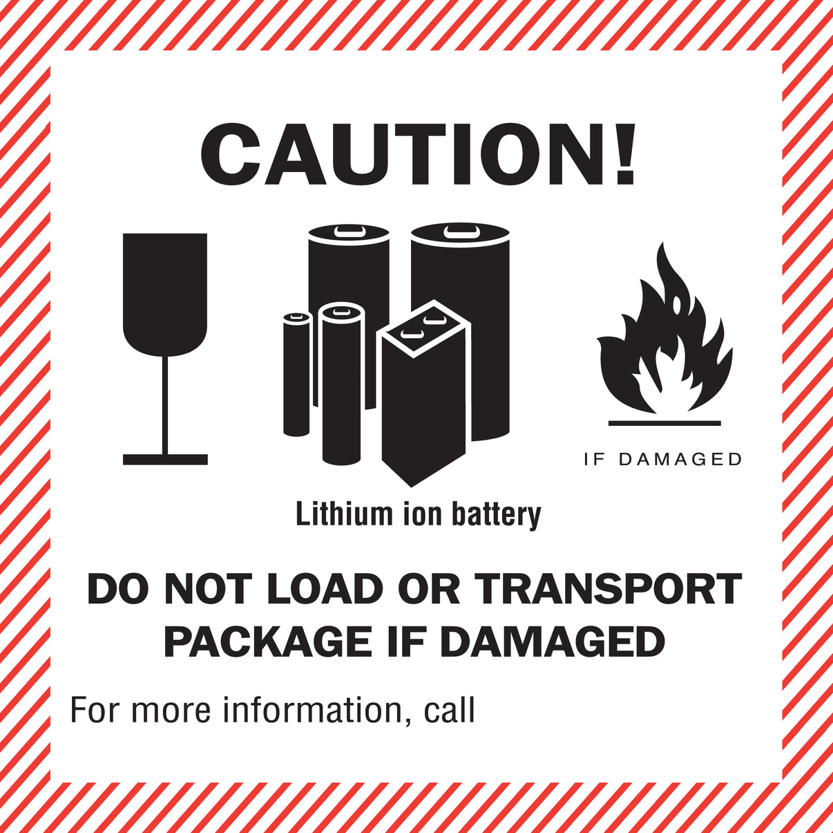 Lithium Battery Caution Labels (110mm x 120mm) | PDQ Labels Australia ...