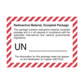 Radioactive Material, Excepted Package (with UN Number printed)