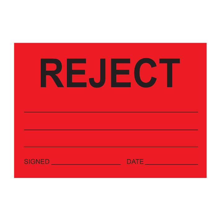 Reject Tag Samples Reject Sticker | PDQ Labels Australia – PDQ Label Printing Company
