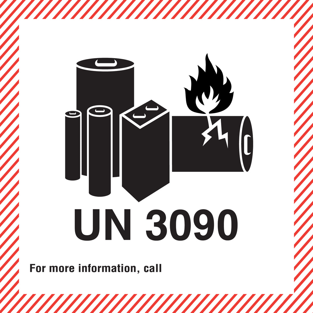 Battery Caution Label UN 3090 (110mm x 120mm)