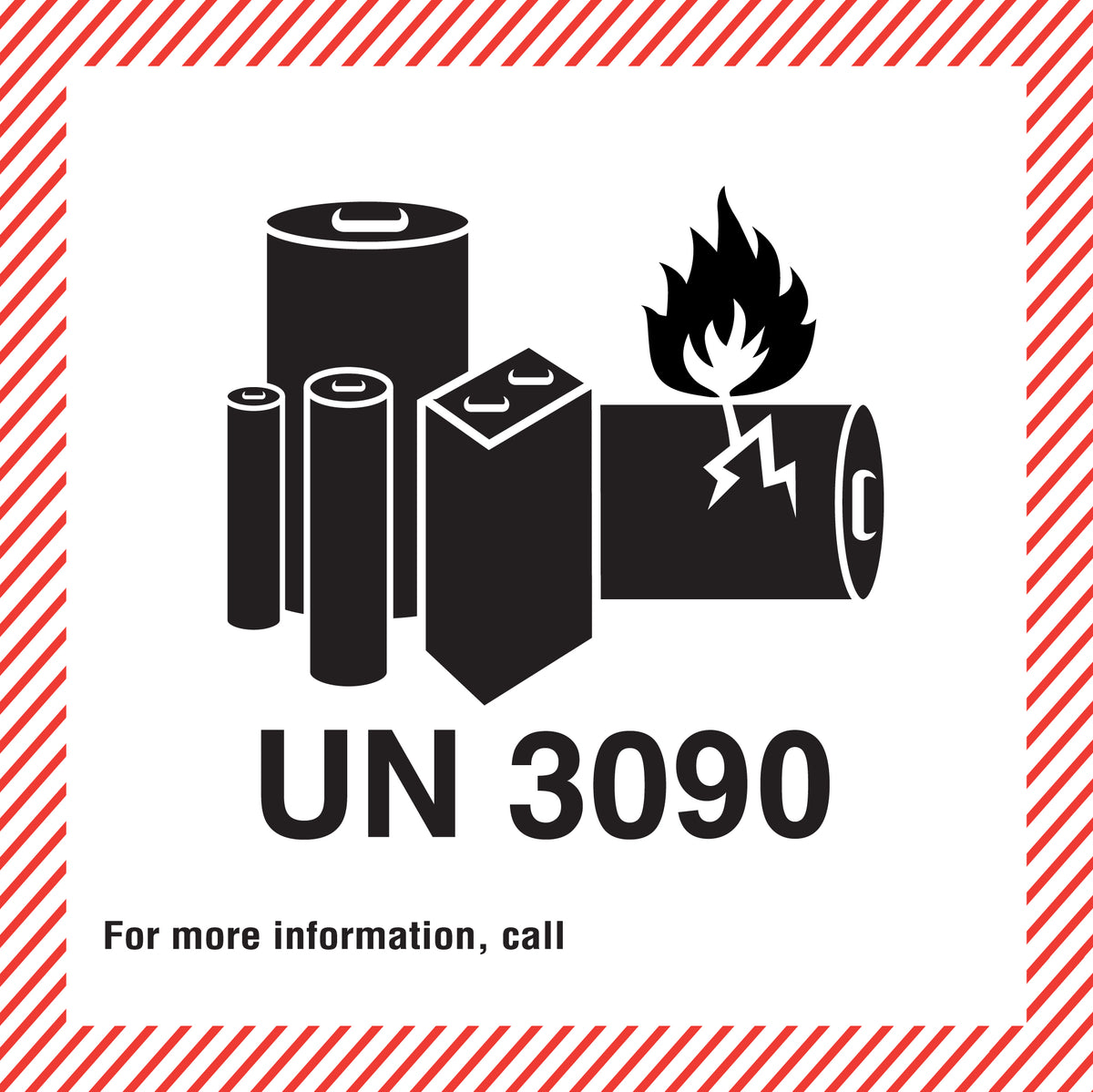 Battery Caution Label UN 3090 (110mm x 120mm) | PDQ Labels Australia ...