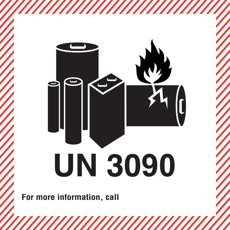 Battery Caution Label UN 3090 (110mm x 120mm)