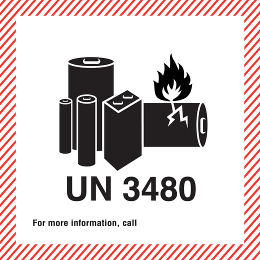 Battery Caution Label UN 3480 (110mm x 120mm)