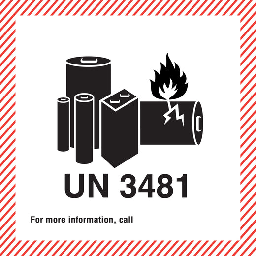 Battery Caution Label UN 3481 (110mm x 120mm)