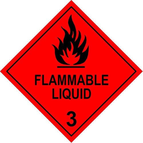 Flammable Liquid 3 250mm  (polyprop perm)