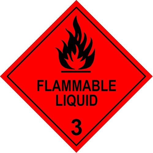 Flammable Liquid 3 100mm (Model No 3) perm paper 500/Roll