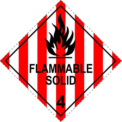 Flammable Solid 4 50mm perm paper