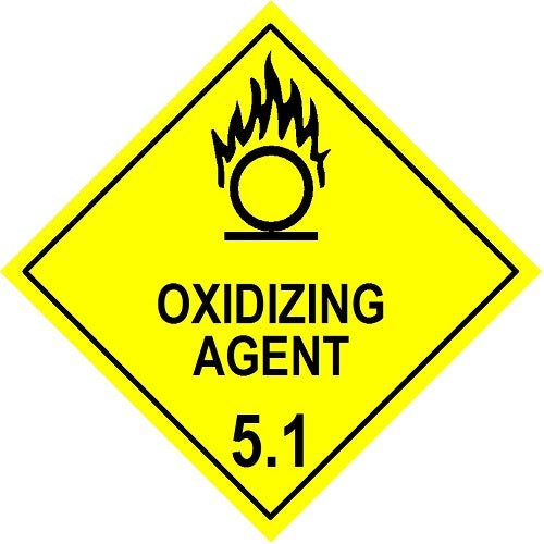 Oxidizing Agent 5.1 250mm perm (Polyprop Perm) for warehouse and shipping use – PDQ Labels Australia