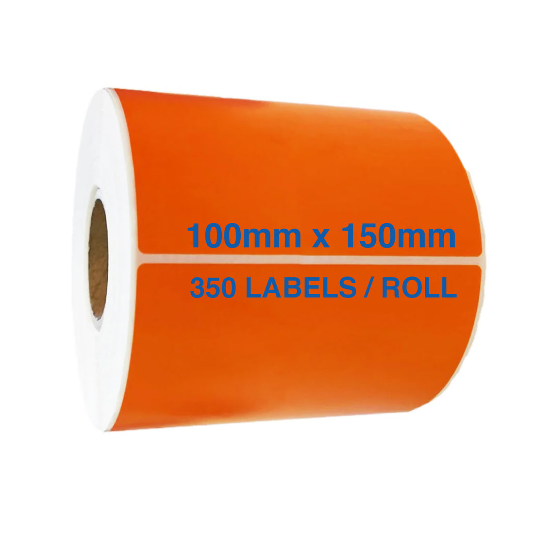 Orange Direct Thermal Labels 100x150mm 350/Roll Permanent Adhesive