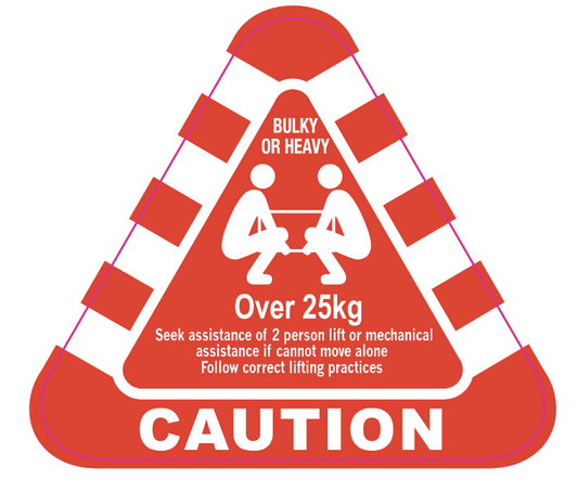 Weight Labels, CAUTION Over 25kg