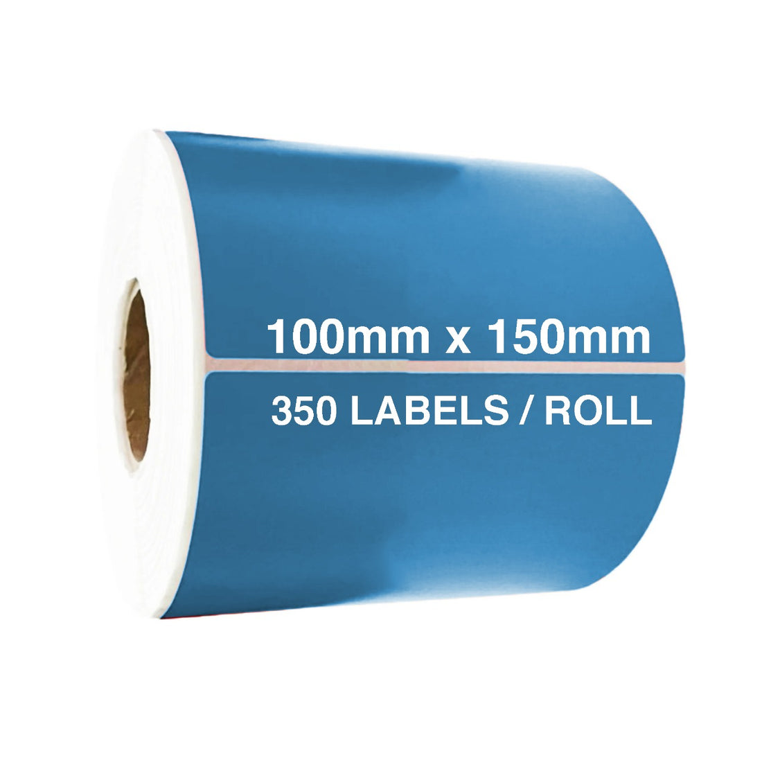 Light Blue Direct Thermal Labels 100x150mm 350/Roll Permanent Adhesive