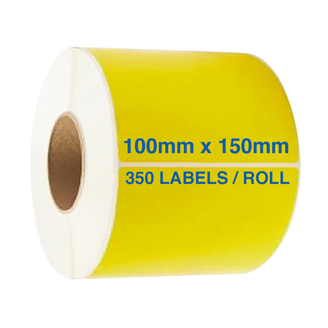 Yellow Direct Thermal Labels 100x150mm 350/Roll Permanent Adhesive